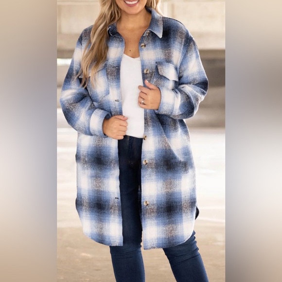 Sweet Lovely By Jen Jackets & Blazers - NWOT Sweet Lovely by Jen Outdoor Nights Coat Blue